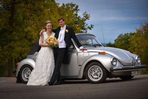 VW bubbla på bröllop