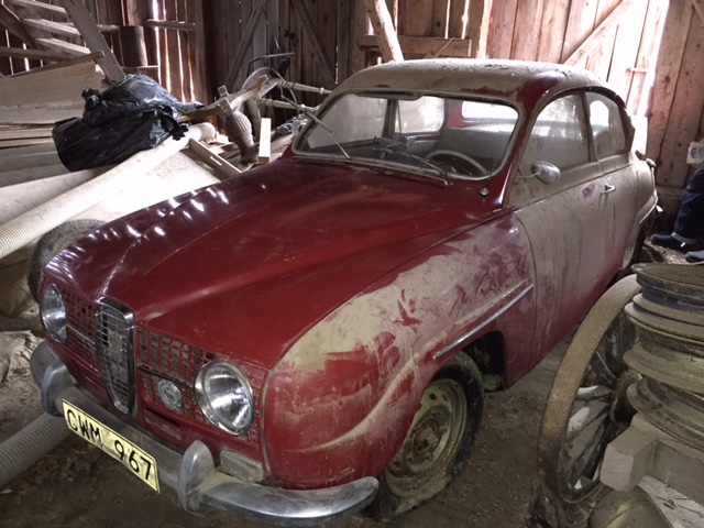 Ladugårdsfynd Saab 96 från 1964