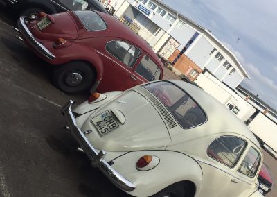 Tre fina VW bubblor fr Norrland på väg in